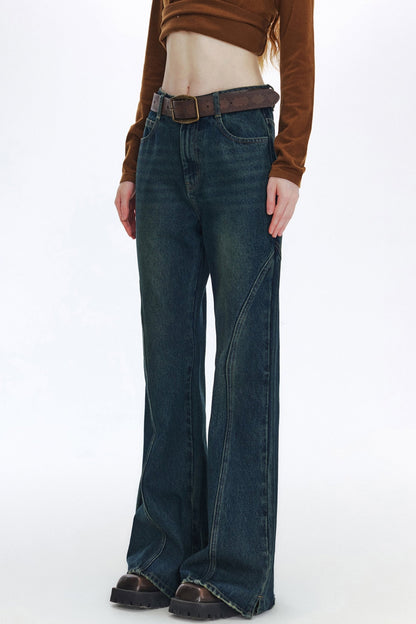 LEG ESSENCE CHEATS FLARED DENIM PANTS