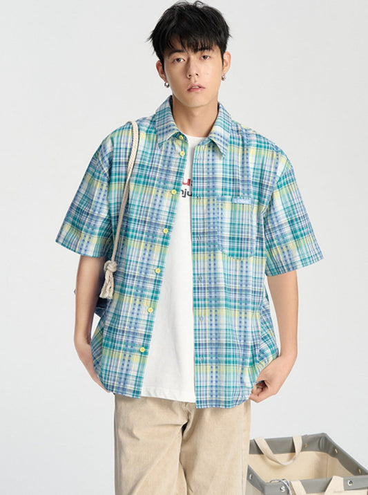 Embroidered Checked Summer Shirt