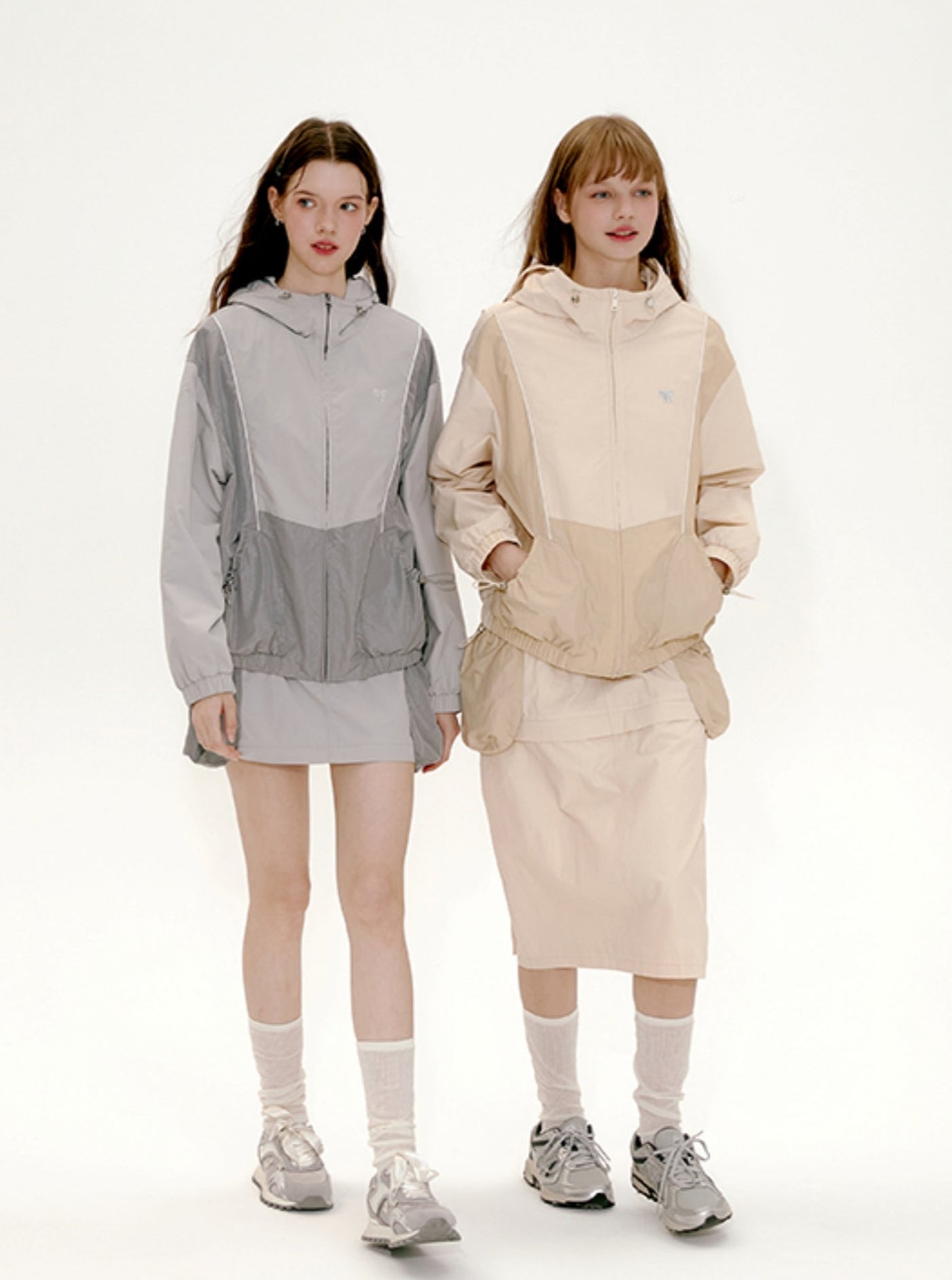 Nap Contrast Hooded Skirt Set-Up