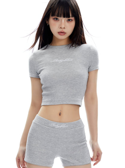 Basic Crop Top And Shorts Set-Up