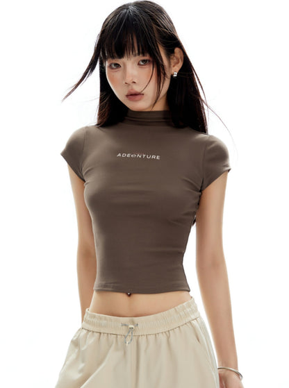 Mountain Babes Half-Turtleneck Crop Top