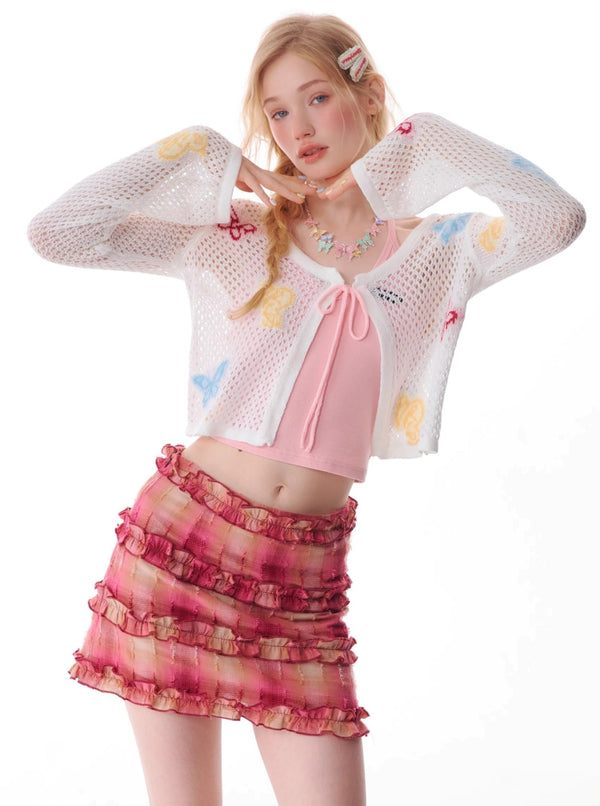 Butterfly Hollow Knitted Cardigan Top