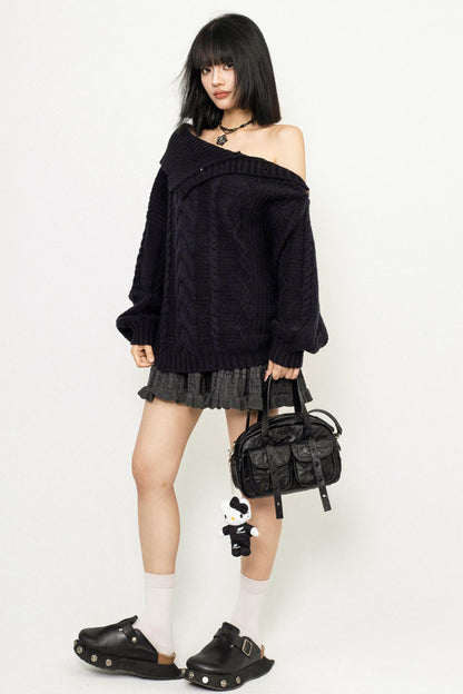 Multi-Way Loose Knit Sweater