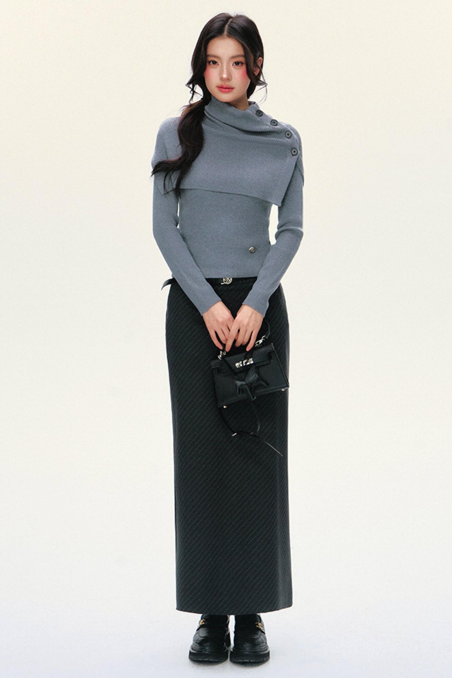 V-Neck Mock-Layer Sweater