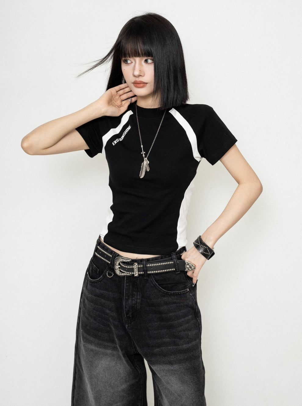 Black Shirt with Short Sleeves
