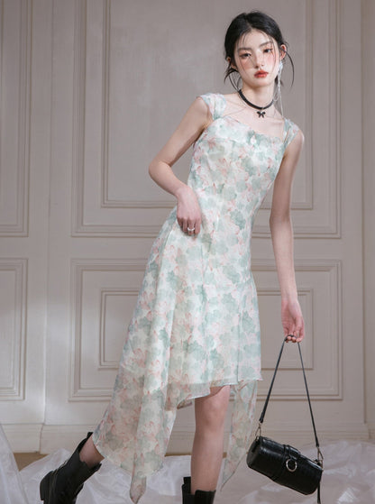 Hibiscus Sheer Chiffon Dress