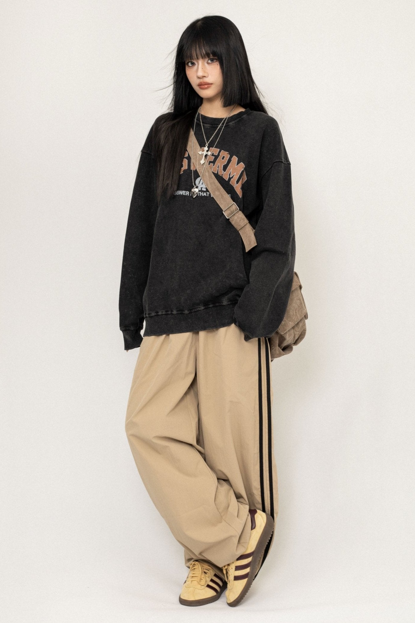 Elasticated Waistband Wide-Leg Pants