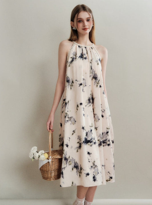 French Ink Smudge Slip Dress