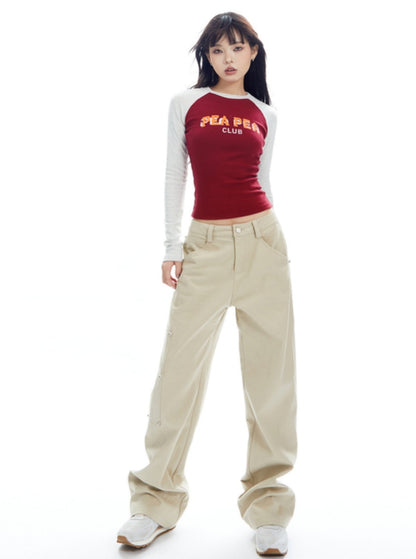 Niche Stud Straight Leg Casual Pants