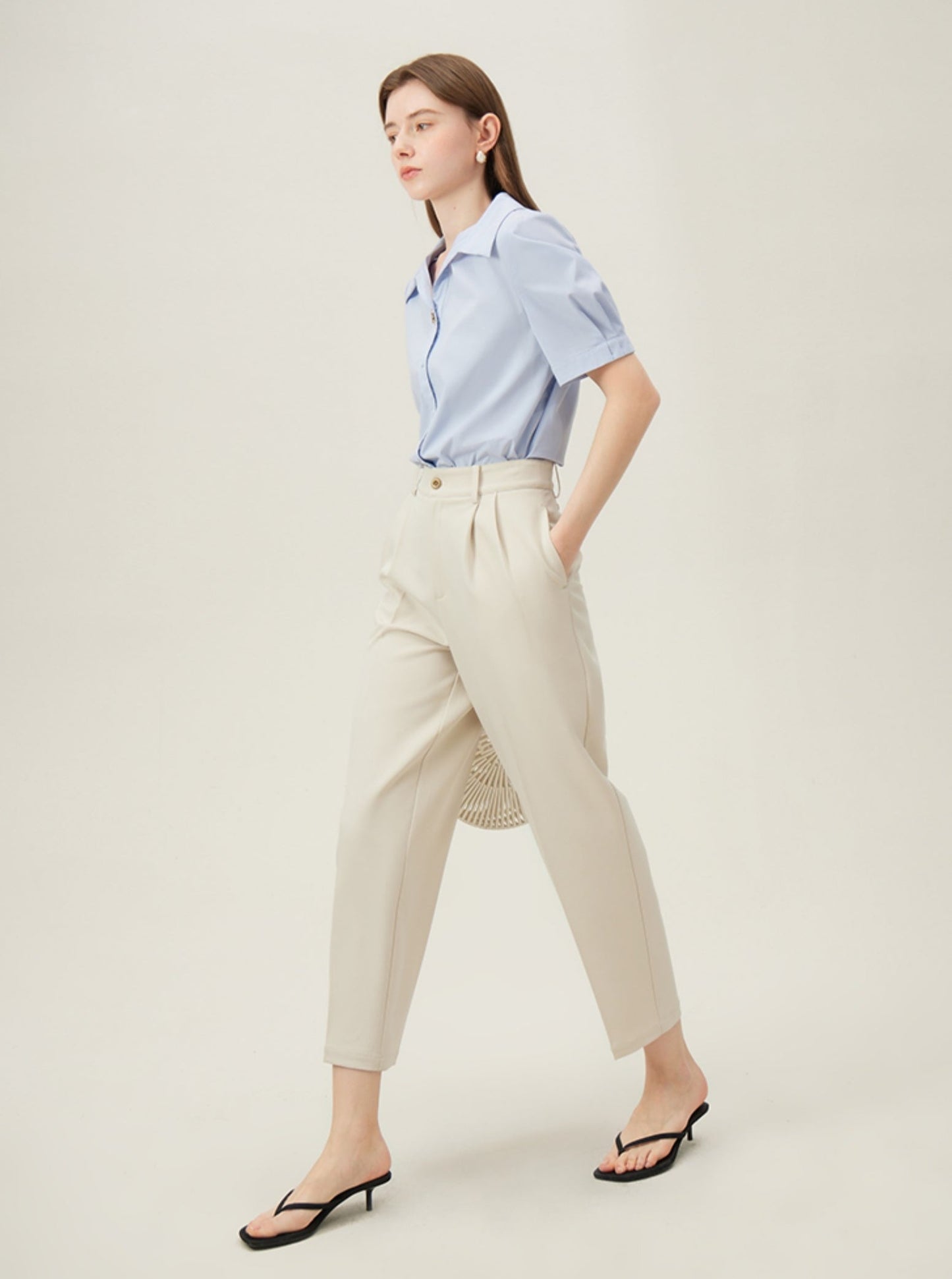 High Waist Suit Loose Slim Tapered Pants