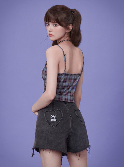 Checkered Suspender Top