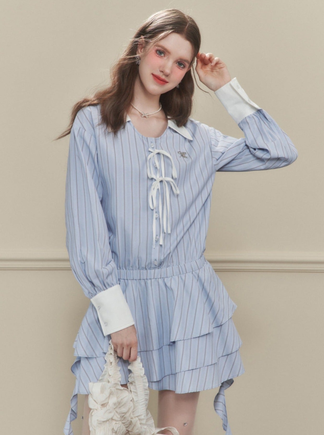 French slim long-sleeved dress