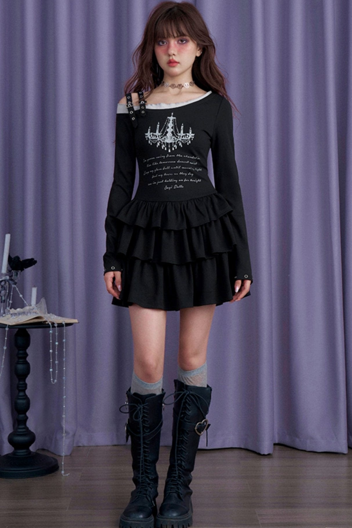 Nightmare Lilited Slanted Shoulder Dress