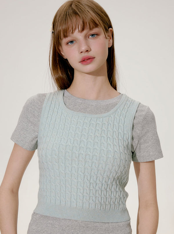 Slim Fit Short Knitted Tank Top