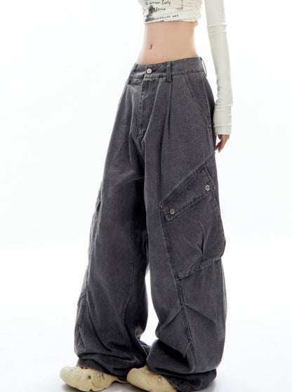 Skinny Versatile Cargo Wide-Leg Pants