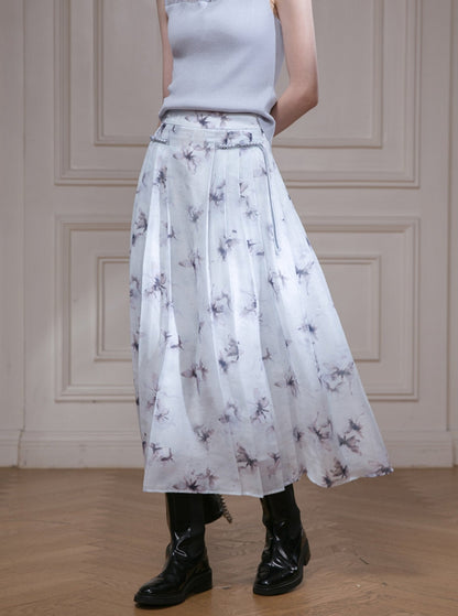 Chinese Press Pleated Skirt