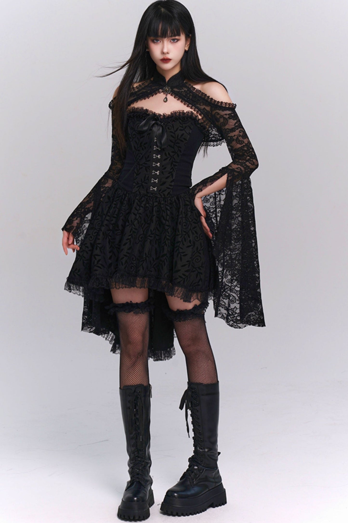 Halloween Party Black Bandeau Dress Set-UP