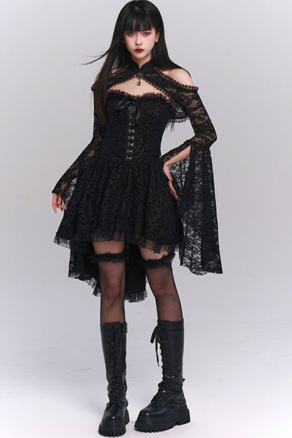 Halloween Party Black Bandeau Dress Set-UP