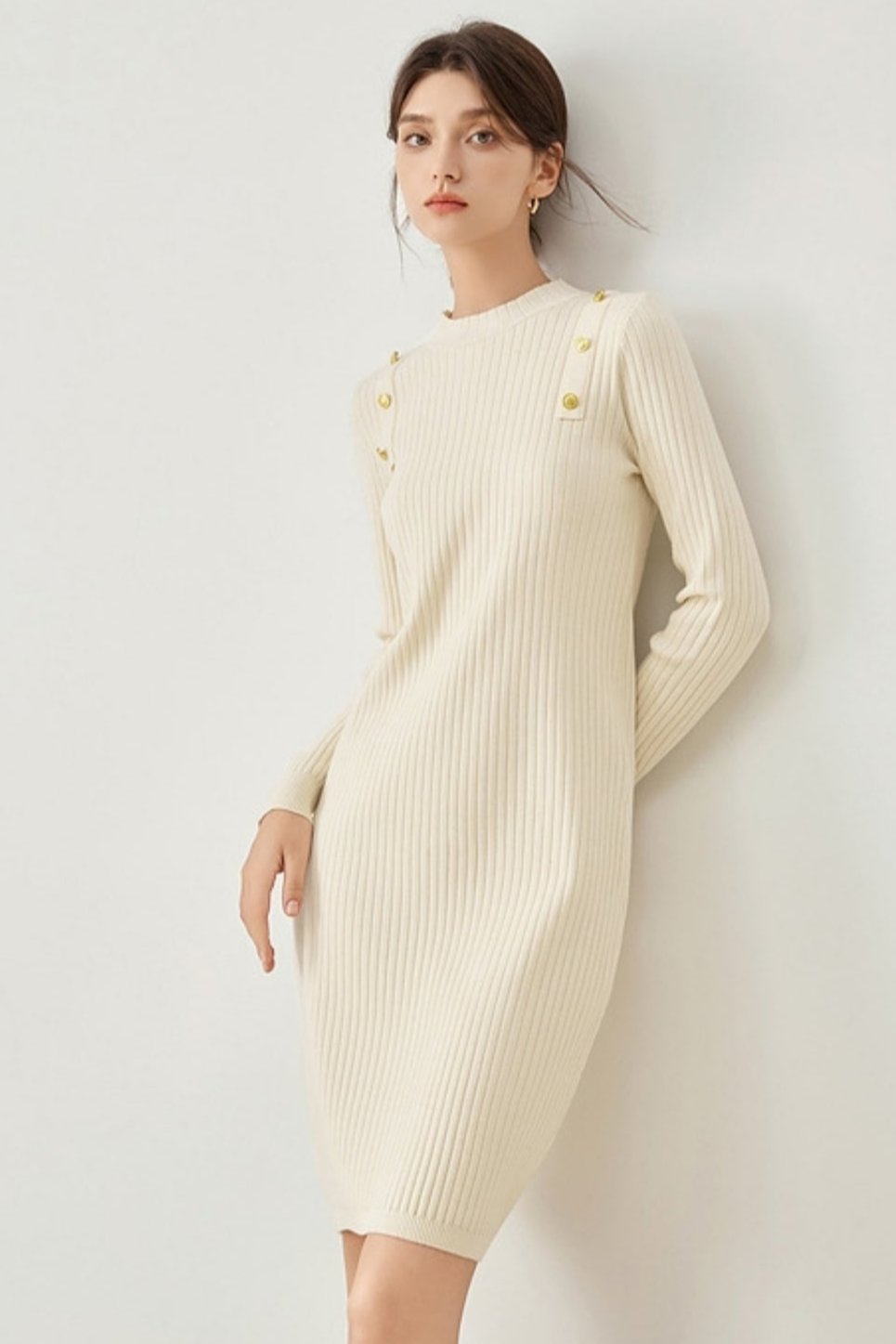 French Strait Knit Dress