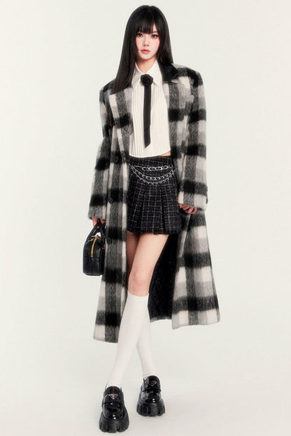 Warm Long Plaid Jacket