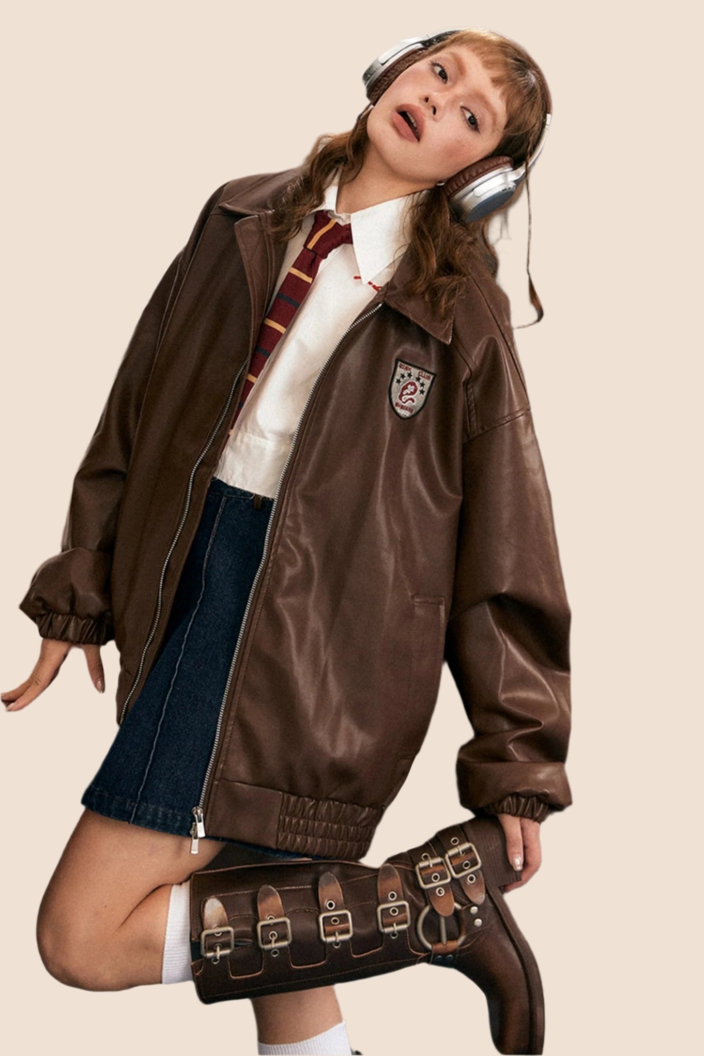 American Retro Pu Biker Jacket