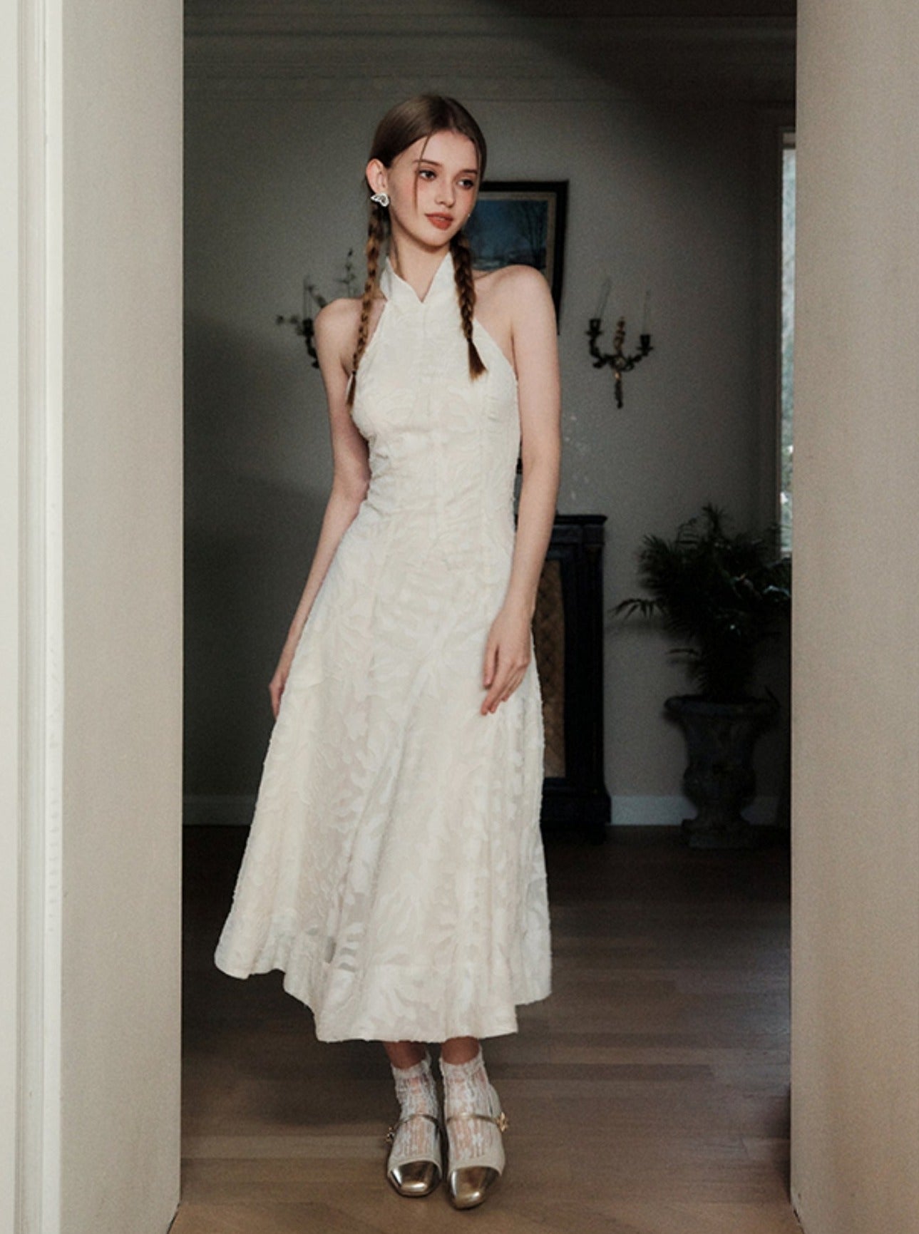 French Feminine White Dress