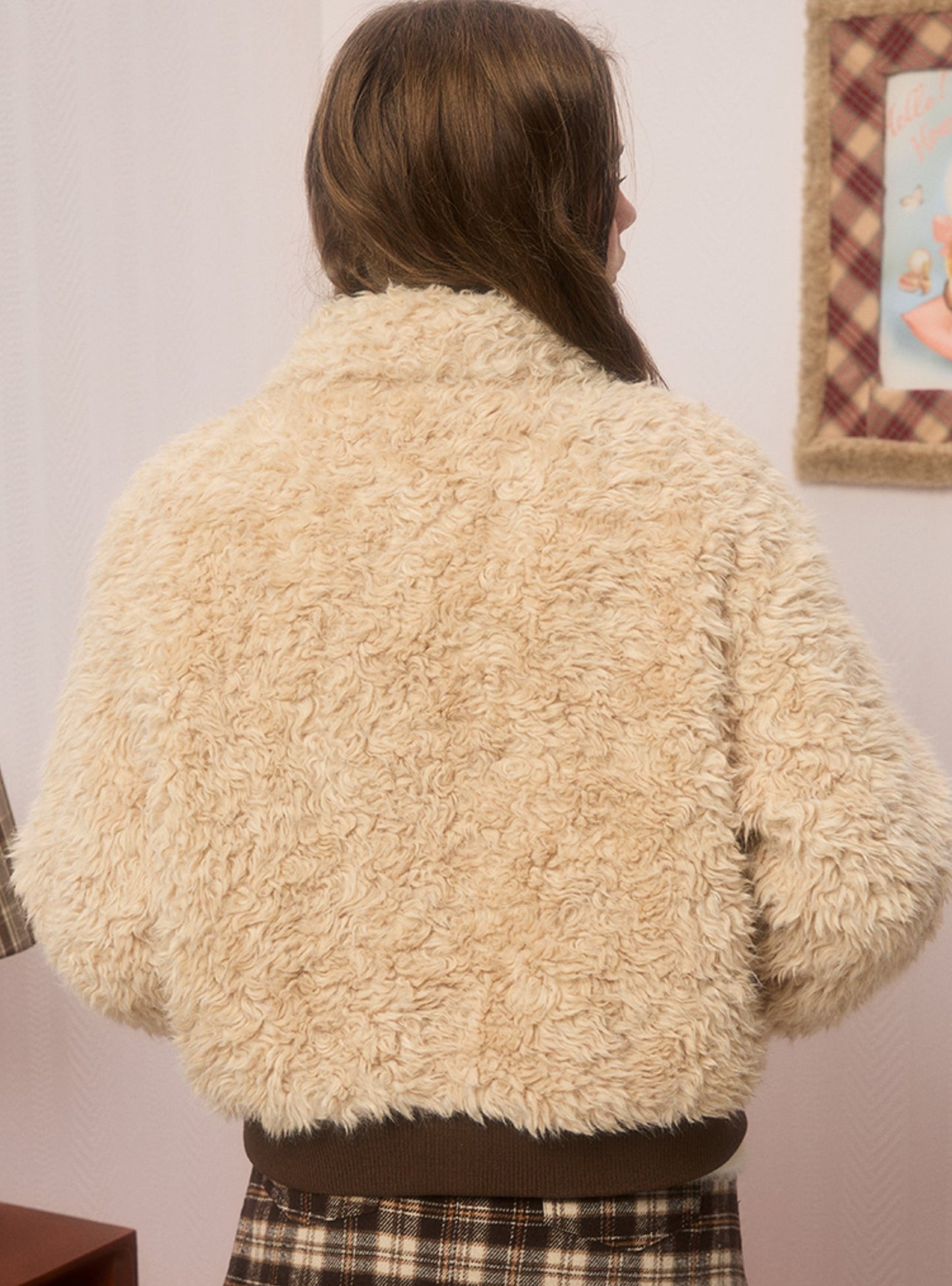 Cropped fleece jacket