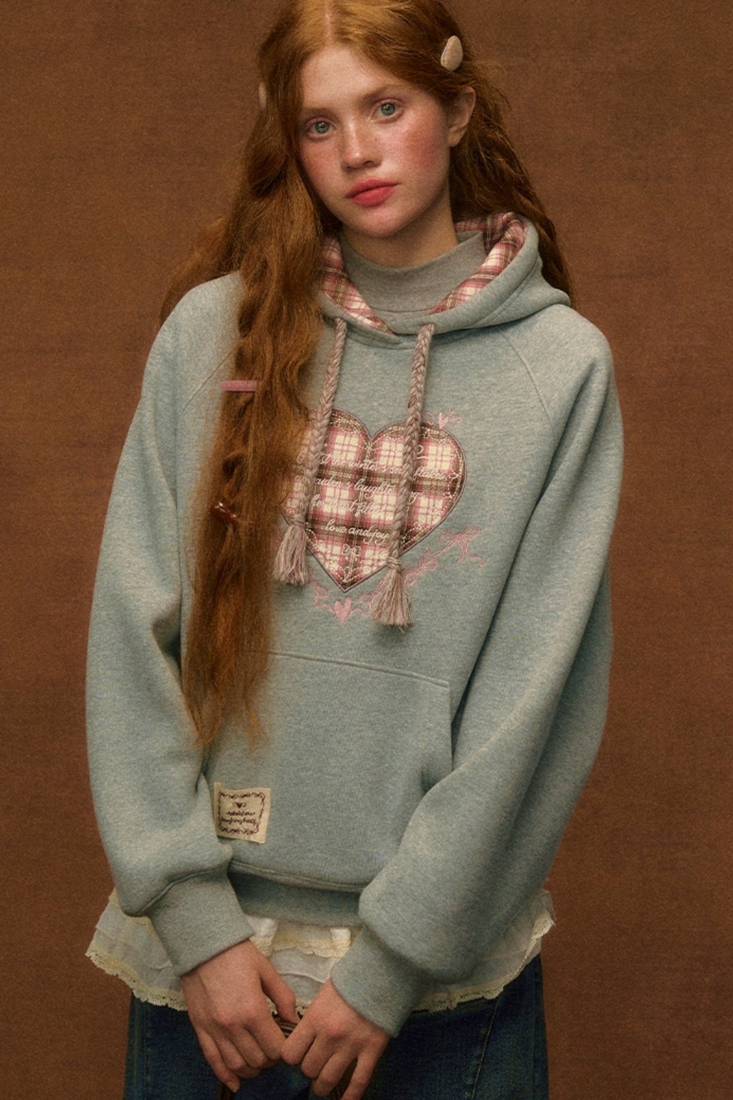 Embroidered Fleece Hooded Sweatshirt