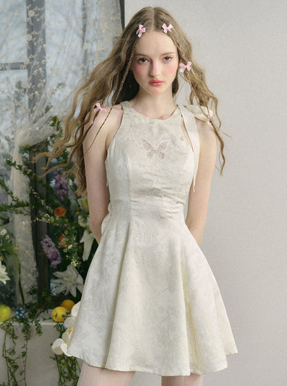 White Jacquard Princess Chinese Dress