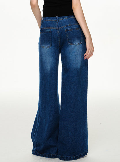 Classic Embroidered Wide-Leg Jeans