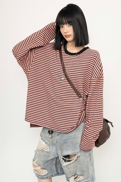 Simple Striped Long Sleeve T-Shirt