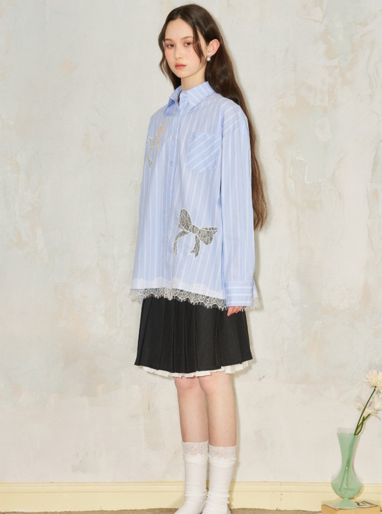 Striped Lace Gentle Shirt