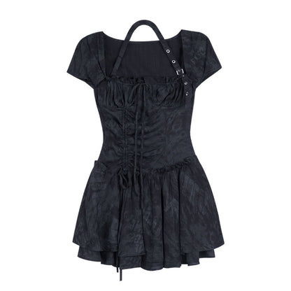 Coolred Peplum Drawstring Dress