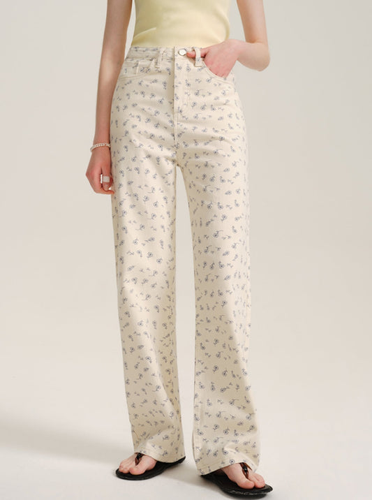 Versatile Floral Casual Pants