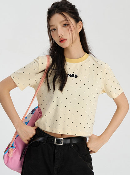 Sommer Street Style T-Shirt mit Polka Dot
