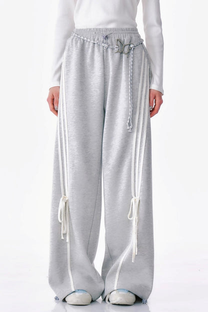 DRAPE TIE STRAIGHT LEG SWEATPANTS