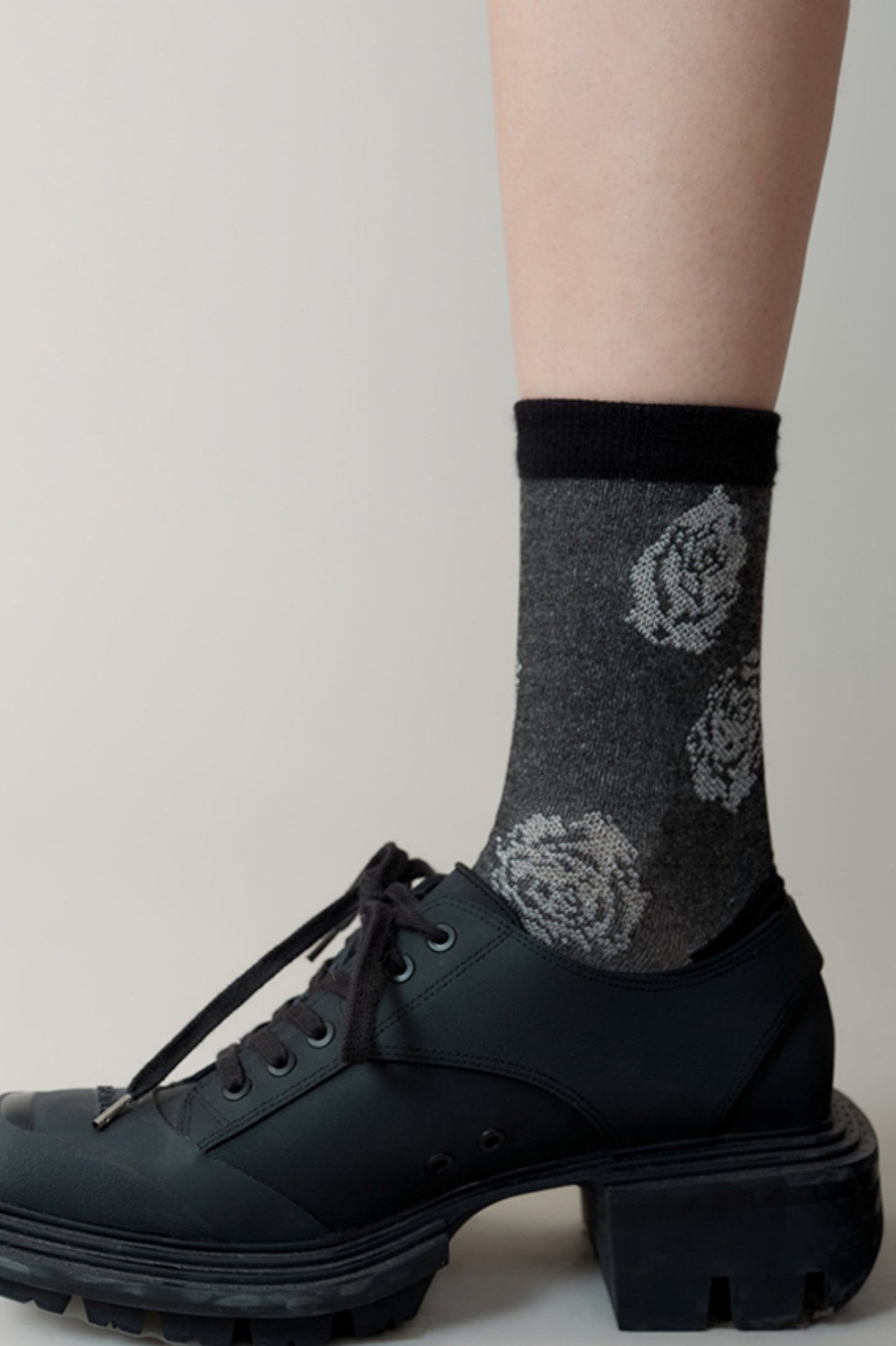 Embossed Rose Cotton Socks