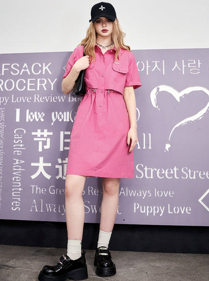 Two-In-One Cargo Shirt Dress