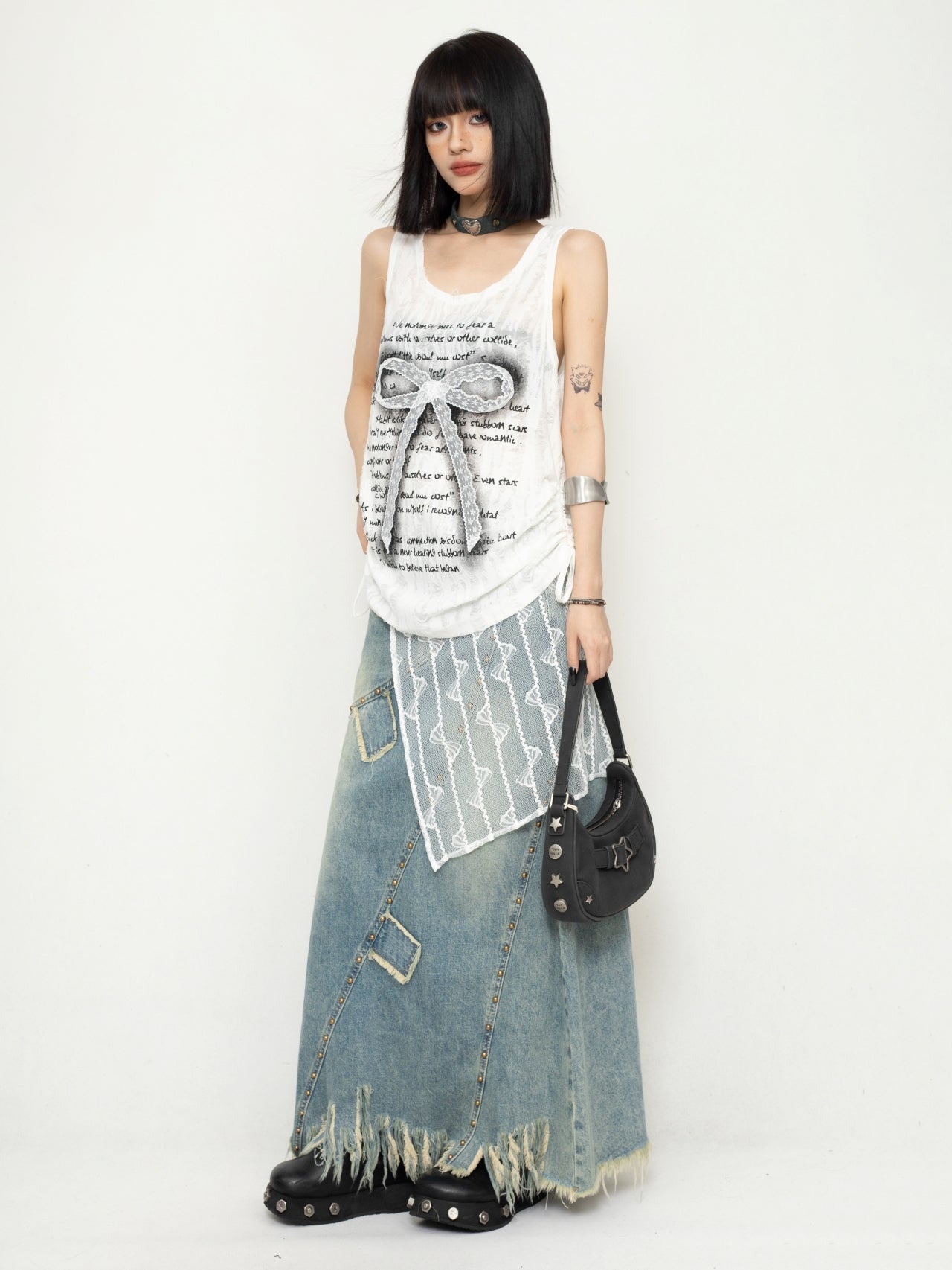 Wasteland Ribbon Lace Vest Top