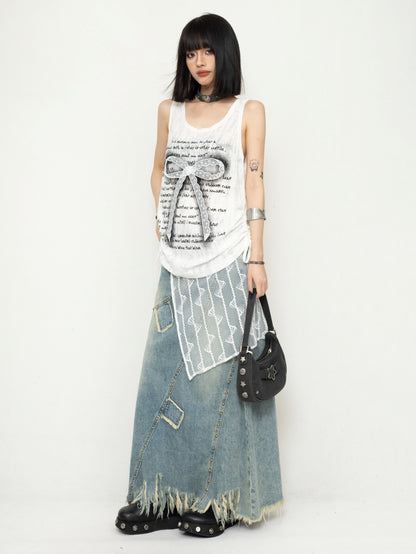 Wasteland Ribbon Lace Vest Top