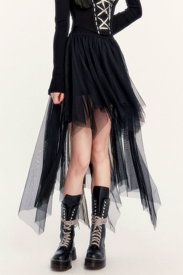 Romantic Ash Strappy Mesh Skirt Set-Up