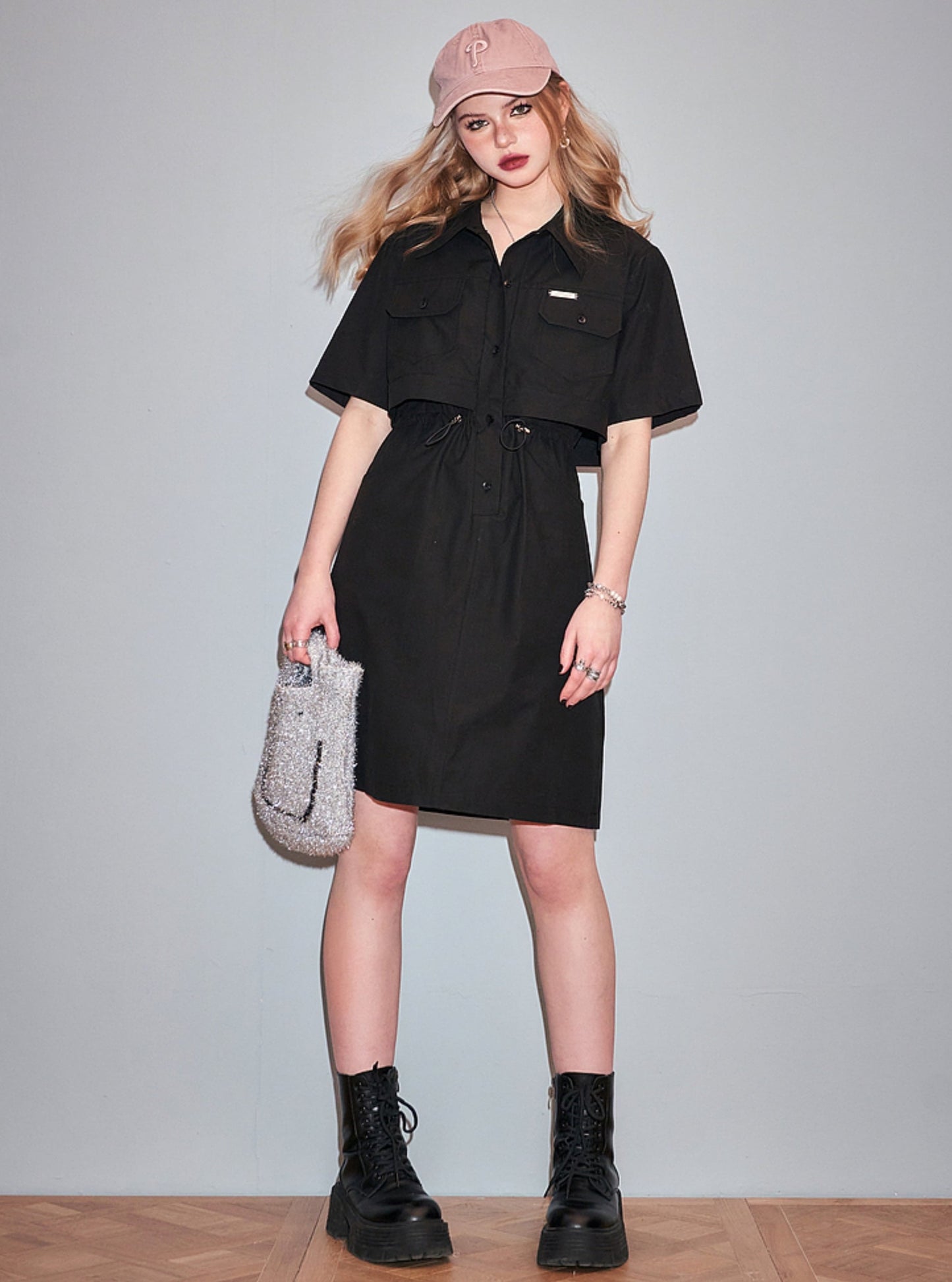 Two-In-One Cargo Shirt Dress