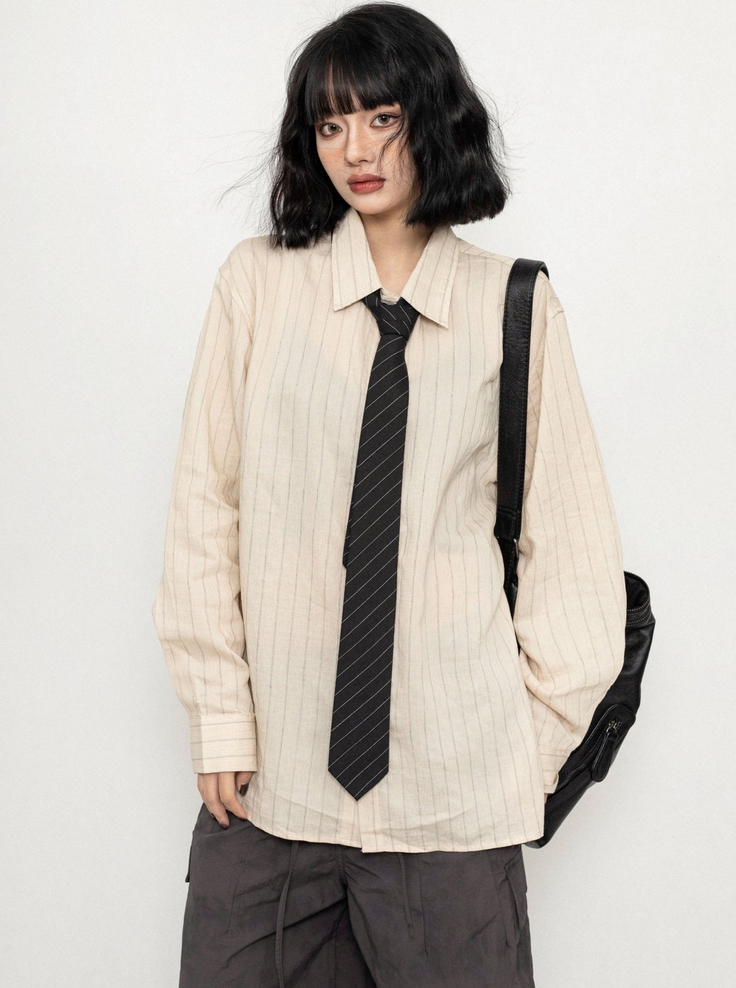 Japanese Simple Thin Striped Top