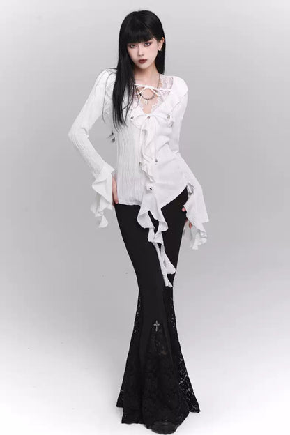 Ghost Girl Korean White Shirt Design Top