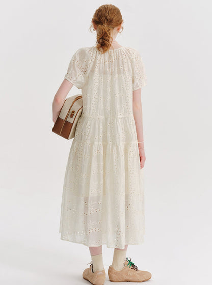 French Lyocell Embroidered Dress
