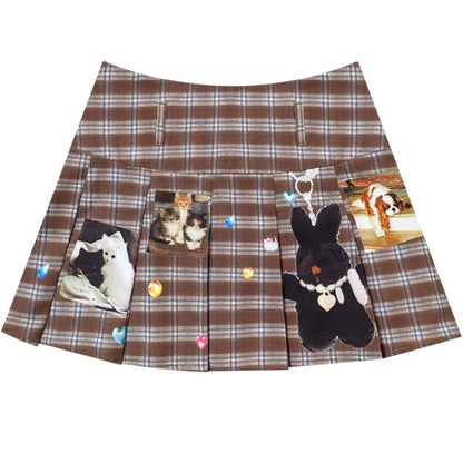 Plaid High-Waist Bustier Skirt