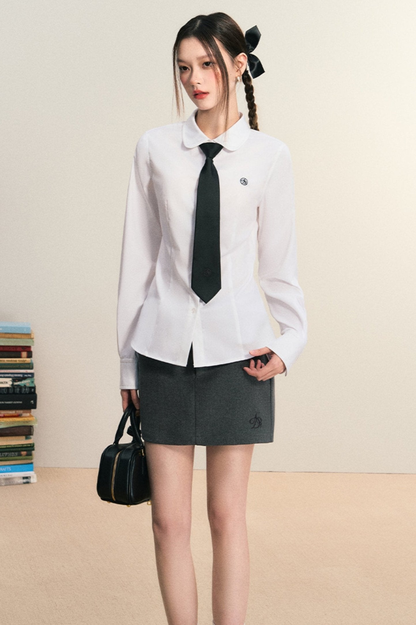 Collegiate Style Cinched Waist Shirt