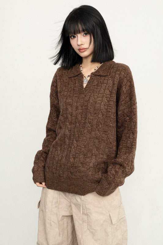 American Retro Style Versatile Loose Knit Sweater