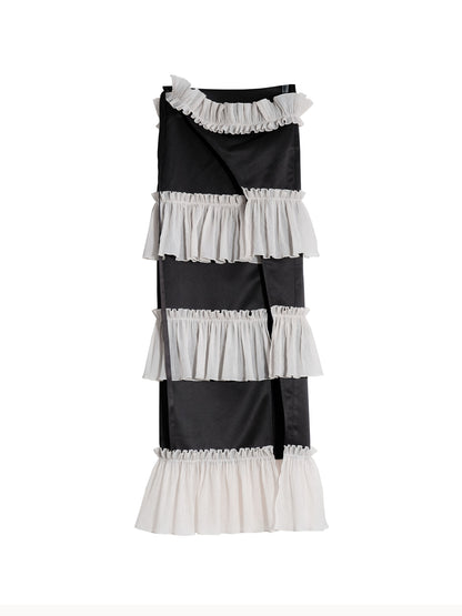 Black And White Texture Maxi Skirt