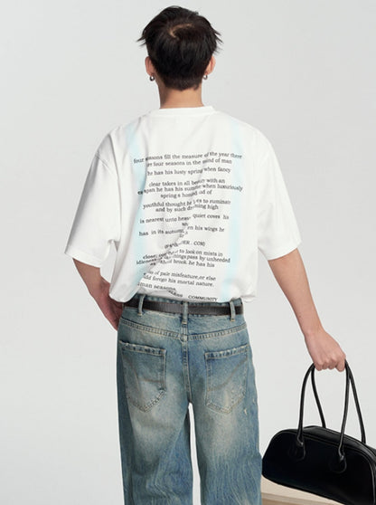 Smudged Letter Short Sleeve T-Shirt